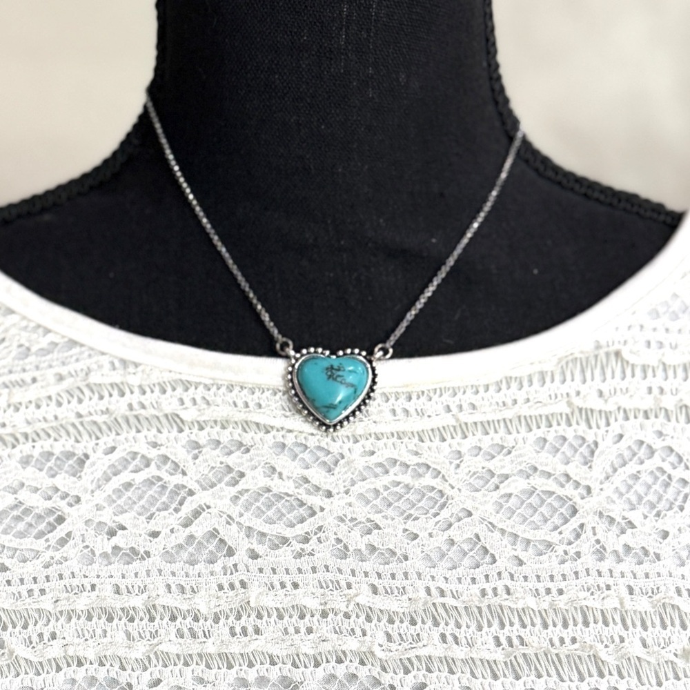 Turquoise Heart Pendant Necklace
